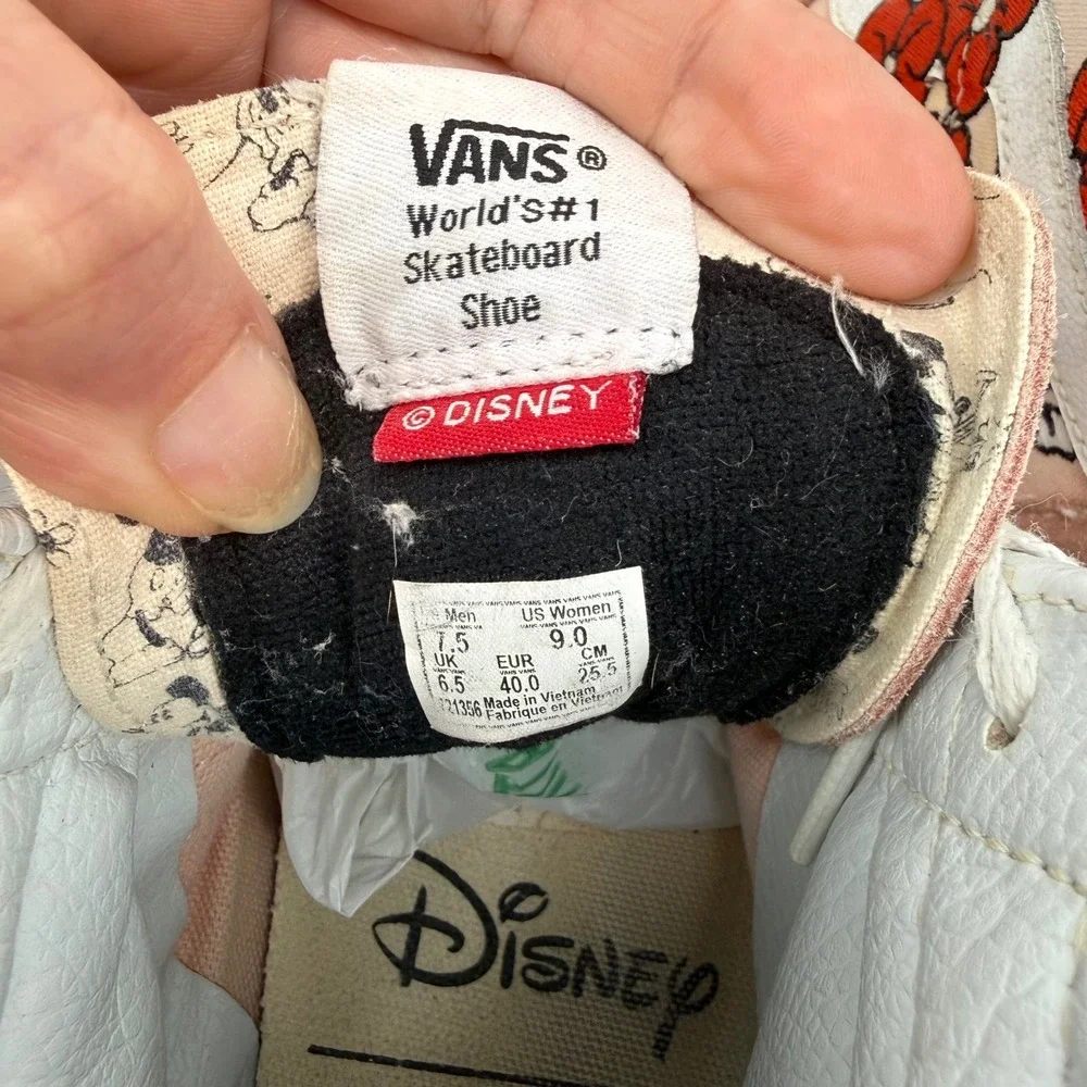 Vans x Disney Sk8-Hi Mickey Minnie Mouse Pink Suede Floral Sneakers‎ Womens 9